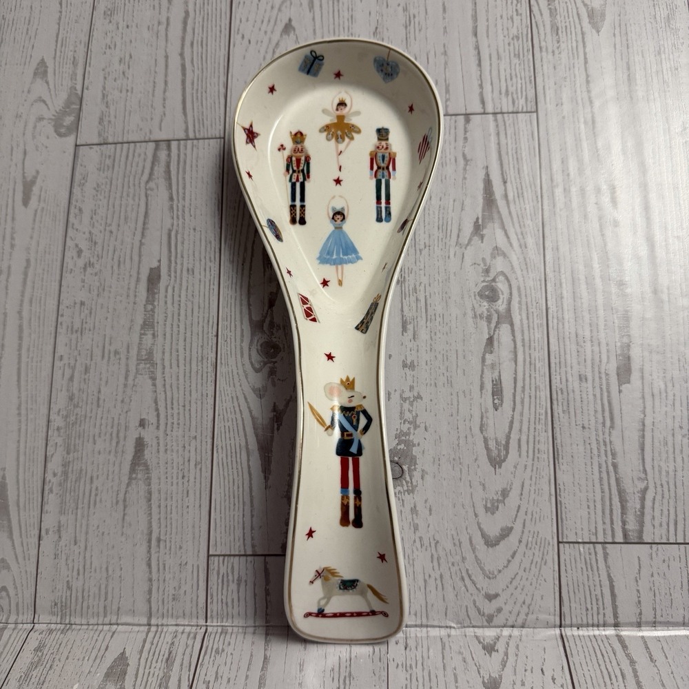 Grace Teaware Christmas Nutcracker Wonderland‎ Ballet Spoon Rest 9.5" Porcelain